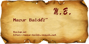 Mazur Baldó névjegykártya